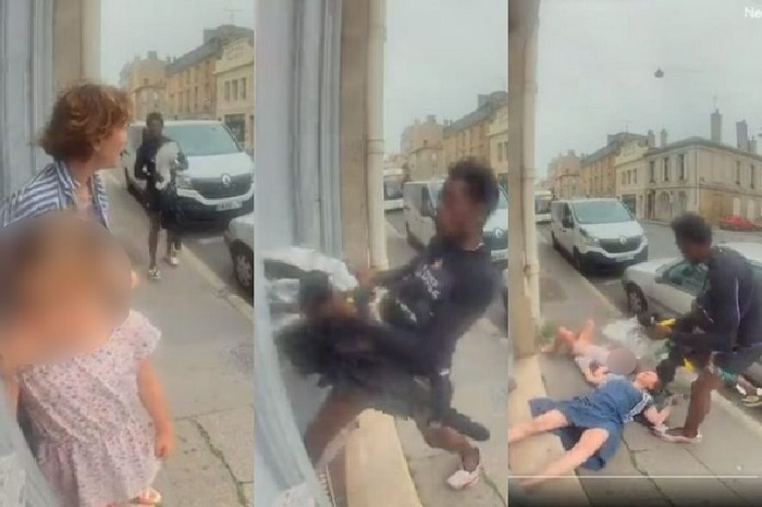 Avó e netinha são jogadas ao chão após assalto violento de ladrão enfurecido