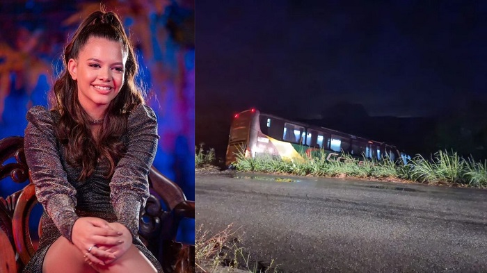 Ônibus com a cantora Brisa Star e banda cai em ribanceira