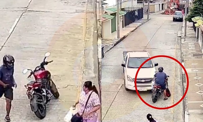 Homem em picape atropela ladrão após ele roubar a bolsa de mulher; Veja vídeo